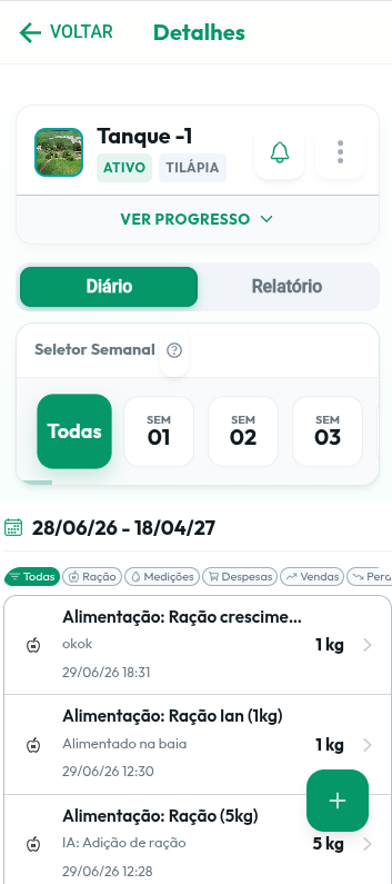 Aplicativo DeuPeixe no Celular